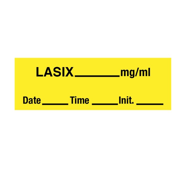 Tape, Lasix 1/2" x 500" Yellow w/Black